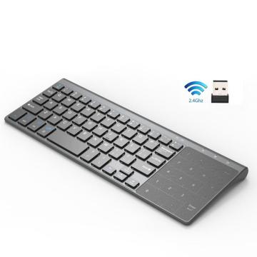Thin 2.4G Wireless Keyboard Mini Multimedia Keyboard With Number Touchpad Numeric Keypad For Tablet Desktop Laptop PC