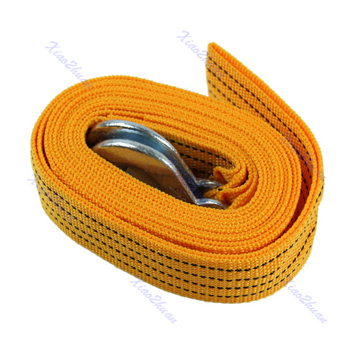 Winch 4M 3 Ton Car Tow Cable Heavy Duty Towing Pull Rope Strap Hooks Van Road Recovery