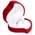 12 Pcs Heart-Shaped Flocking Boxes, Wedding Gift Box, Heart-Shaped Big Red Ring Jewelry Box,Heart Ring Box