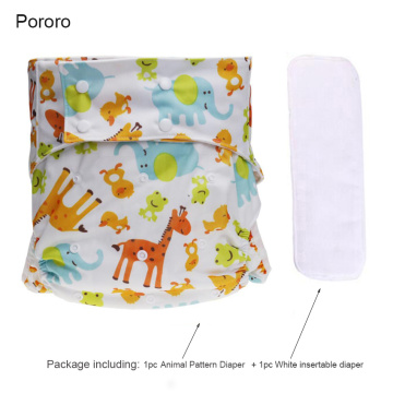1Set Adult Cloth Diaper Washable Breathable Adjustable Pocket Diaper Reusable Animal Diapers Mat Waterproof Adult Diaper D50
