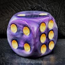 Solid Acrylic 40MM Jumbo DND Dice 6 Sided with Pips, Large Pearl and Moonstone Colored D6 Dice, Big Playing Dice Party Dice