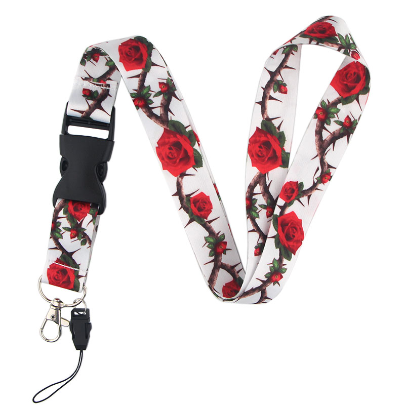 BH1160 Blinghero Flower Plants Style Rose Lanyard Keys Phone Holder Funny Woman DIY Lanyard