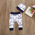 2019 Brand New Mommy's Other Man Newborn Baby Boy 3PCS Outfits Clothing Short Sleeve Cotton Bodysuit Tops Deers Pant Trouser Hat