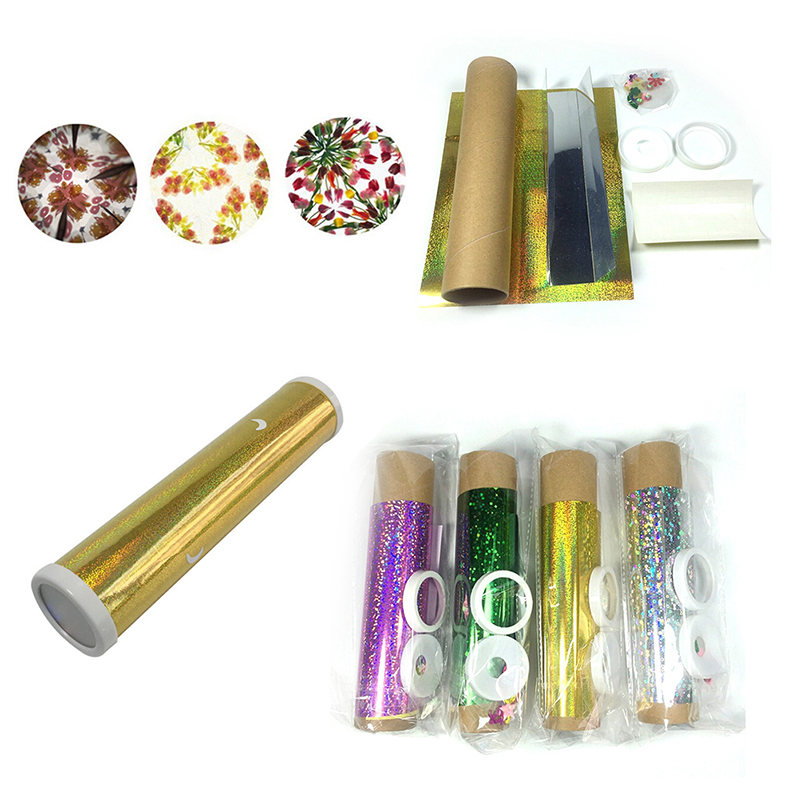 1 Set DIY Colored Rotating Kaleidoscope Kits Science Experiment Educational Craft Kid Brain Hands-Eyes Cooperation Training Toy