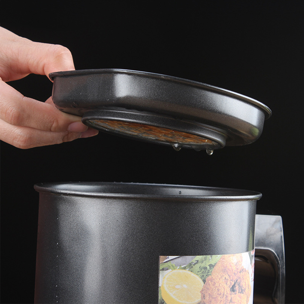 1.3L Leakproof Can Grease Container Kitchen Tool Kettle Cooking Separator Multifunction Frying Pot With Strainer Oil Storage