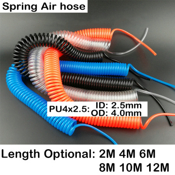 Free shipping PU4x2.5mm spring air compressor hose 2M,pneumatic hose, Air compressor parts
