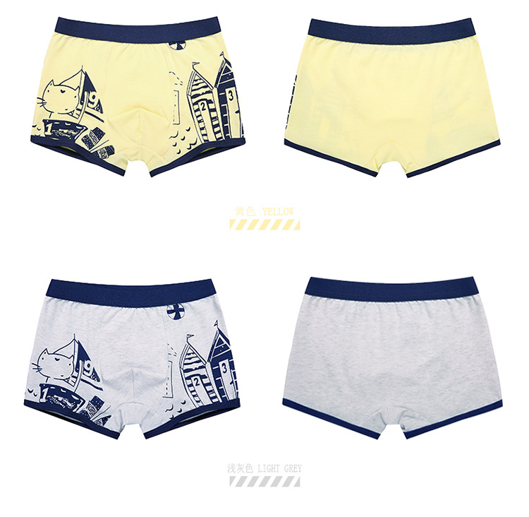 2pcs Boys Underwear 100% Cotton Boxers Comfortable Boy Shorts Bottoms Boys Clothes for 3 4 6 8 10 12 Years Old RKU173004