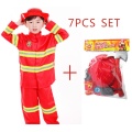 Umorden Kids Firefighter Cosplay Little Fireman Firemen Costume Uniform for Boy Child Halloween Carnival Party Costumes