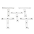 DRELD 5PCS Stainless Steel Angle Plate Corner Brace Flat T Shape Repair Bracket Brace Brackets Connector Furniture Fixing-Corner