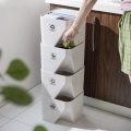 Kitchen Trash Can Stacked Sorting Trash Bin Recycling Bin Household Dry and Wet Separation Waste Bin Rubbish Bin for Bathroom