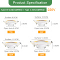 Kaguyahime 1pc/4pcs Spot LED Downlight 220V Frosted Drawing Ultra Thin Recessed LED Lighting For Kitchen Indoor 3W 5W 9W 15W 18W