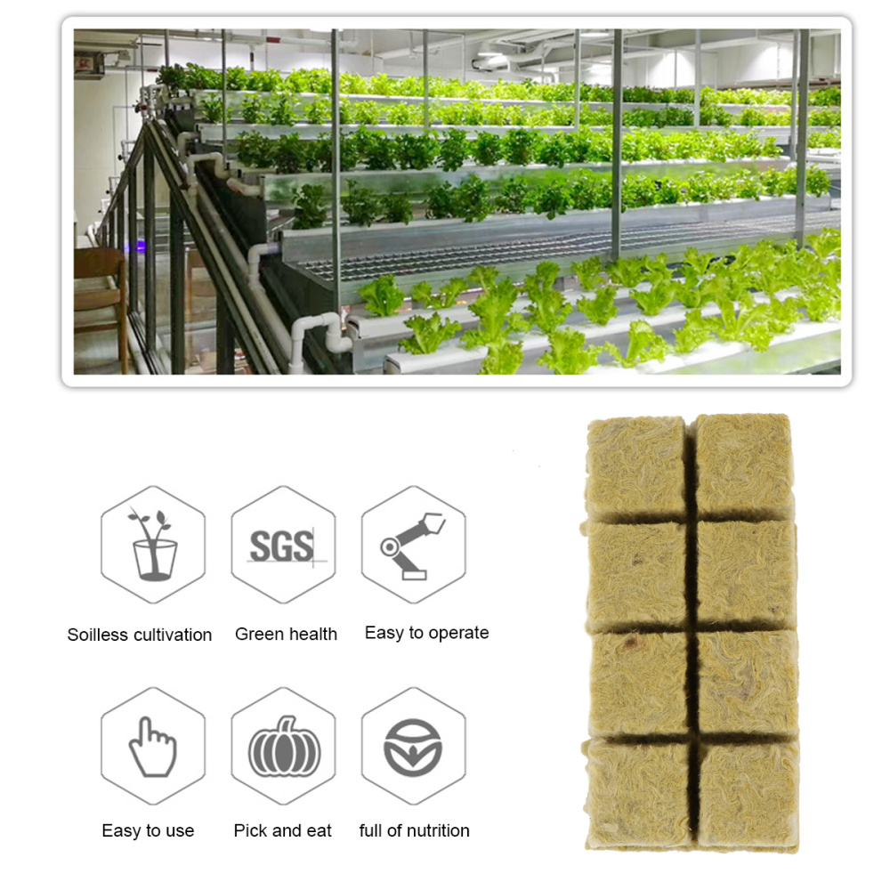 18 Pcs 1.5 Inch Soilless Hydroponic Mineral Wool Vegetables Cultivation System Gardening Tools Moisturized Planting Seedlings Bl
