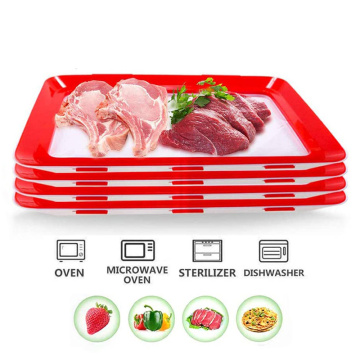 Creative Food Preservation Tray Healthy Fresh Tray Food Storage Container With Elastic Lids Reusable Kitchen Storage Container
