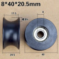 BU0840 638ZZ 608zz coated pa66 nylon inches bearing roller wheel 8x40x20mm U type groove pulley For DIY CNC machine 3d printer