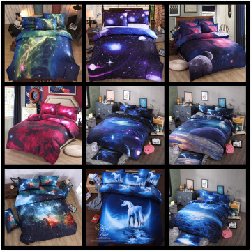 3D galaxy bed set single double bed Queen Double Twin Single Duvet Cover Set