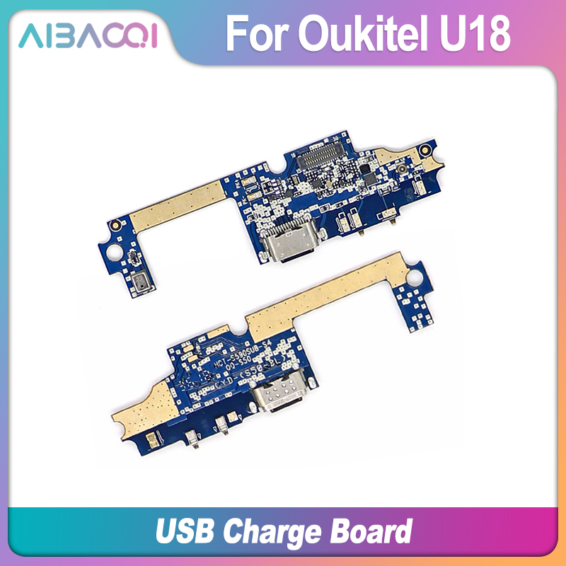 AiBaoQi New Original usb plug charge board For Oukitel U18 Mobile Phone Flex Cables charging module cell phone Mini USB Port