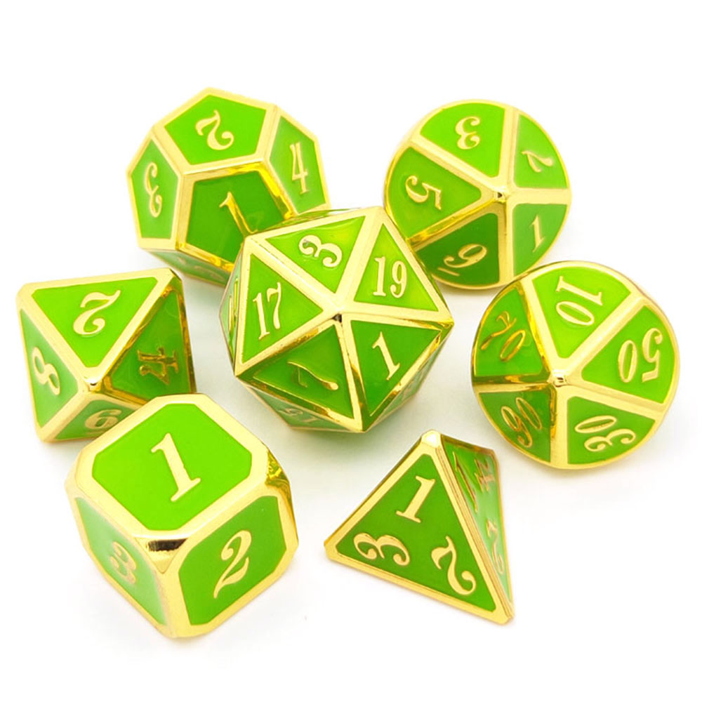 7PCS Polyhedral Dice Zinc Alloy Dice Entertainment Gambling Playing Dice A Variety of Colors Table Games Accessories