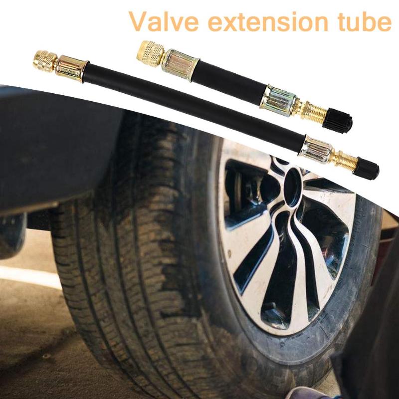 1pcs 100mm/190mm Rubber Braided Flexible Hose Car Wheels Tyre Valve Stems Extensions Tube Adapter with Cap