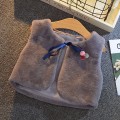 OHMETOY Girls Fur Vest Jackets 2020 New Baby Kids Autumn Rabbit Hair Vests Waistcoat for Children Clothes Cotton Outerwear