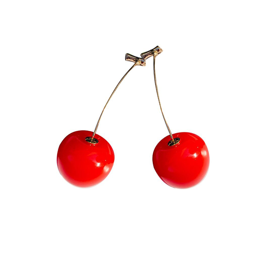 hot red Cherry earrings eardrop Sweet fruit fresh cherry eardrop female fashion youth beautiful girl students earrings F731