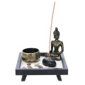 Zen Garden Sand Candle Holder Rock Incense Stick Holder Kit for Yaga Relax Spiritural Meditation Home Temple Ornament Decoration