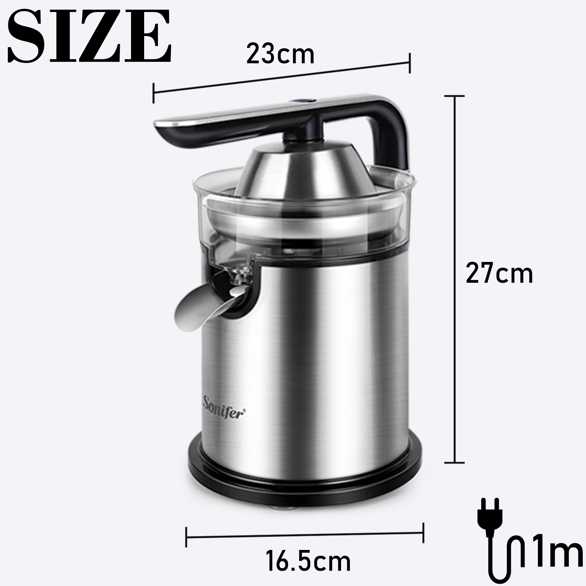 Stainless Steel Orange 300W Lemon Electric Set Juicers Aluminum Die -casting Handle Household Low Power Sonifer