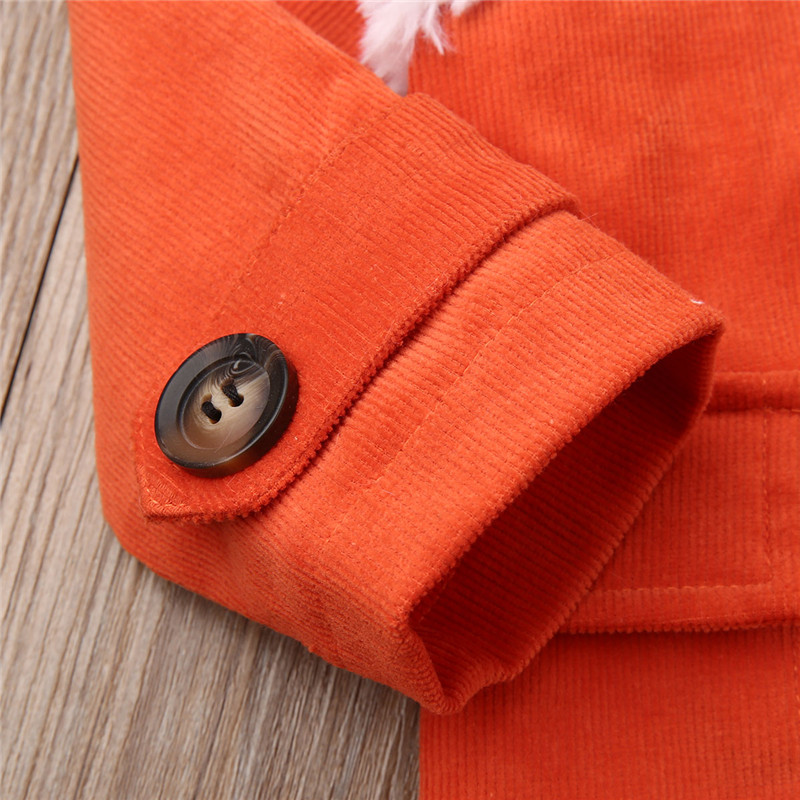 1-6 Years Baby Boys Coats Spring Autumn Toddler Baby Outerwear Foxes Ears Hooded Coats Boys Jacket Orange Warm Kids Jackets Tops