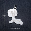 5pcs/lot 316L Stainless Steel Etched Baby Girl Boy Sole DIY Charm Pendant Wholesale Jewelry Finding Supplies