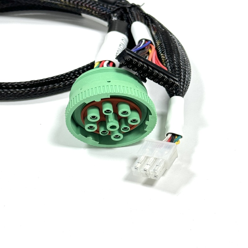 Custom J1939 9Pin to Multi Connector Splitter Wiring Harness with PCB
