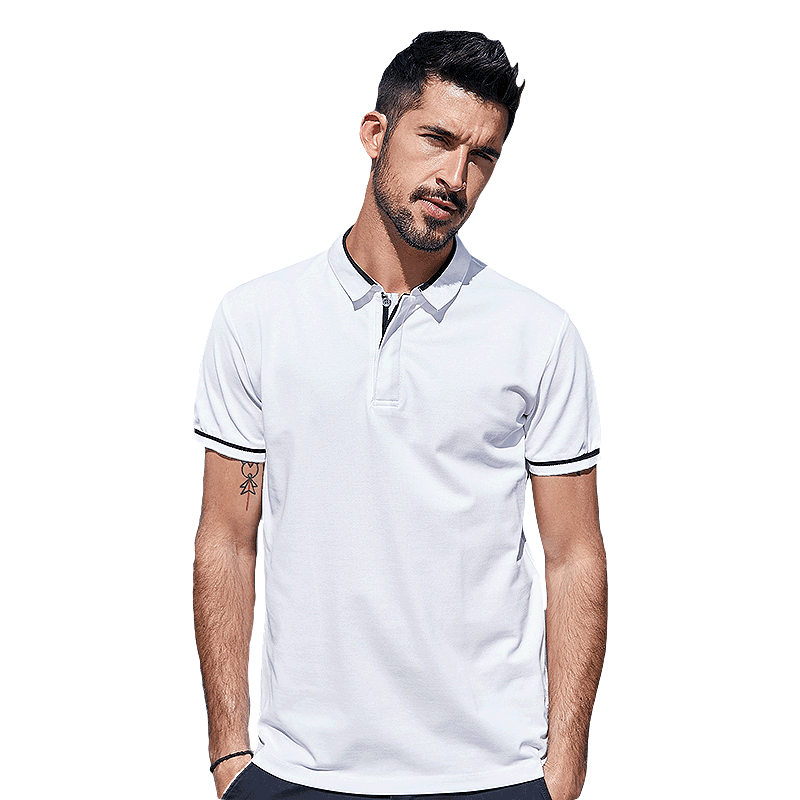 KUEGOU cotton Men's polo shirt summer Patchwork lapel poloshirt short sleeves men fashion polo shirts top plus size ZT-3392