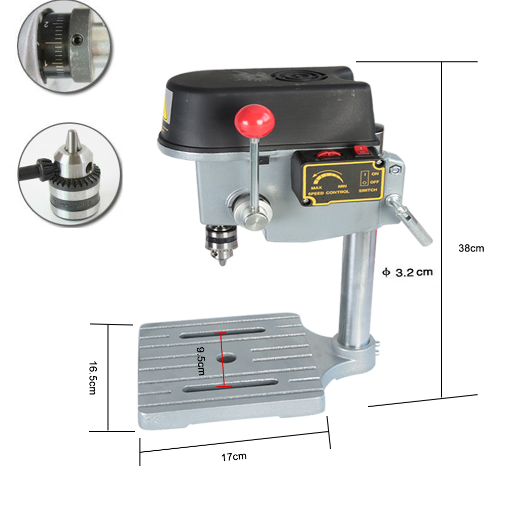 New 340W 220V 0.6mm - 6.5mm High-accuracy Mini Rotary Drill Press Bench Tools