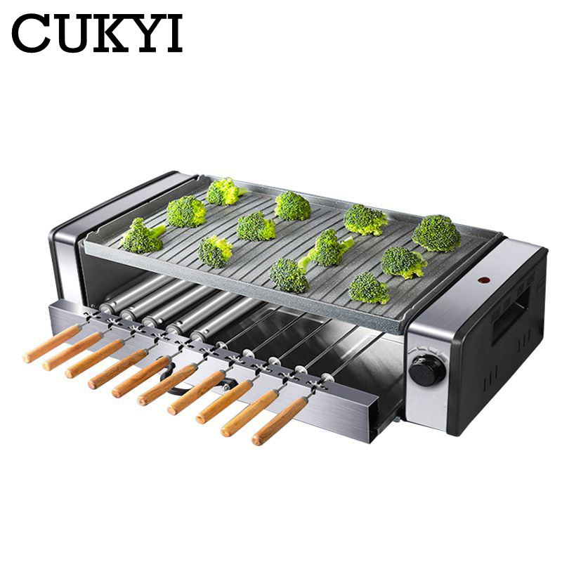 CUKYI Electric Grills & Electric Griddles Multifunctional Double Layers NO smoke Electric BBQ Grill