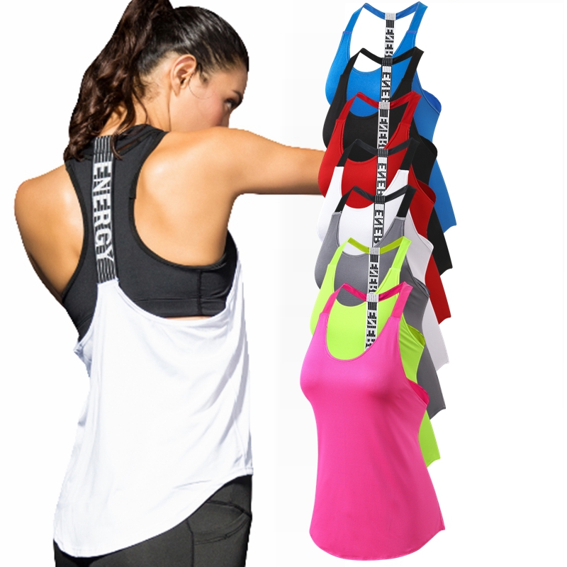 Women Yoga Shirts T-Backless Loose Sleeveless Sports Shirts Fitness Workout Crop Tops Shirt Vest Quick Drying Female Sportswear