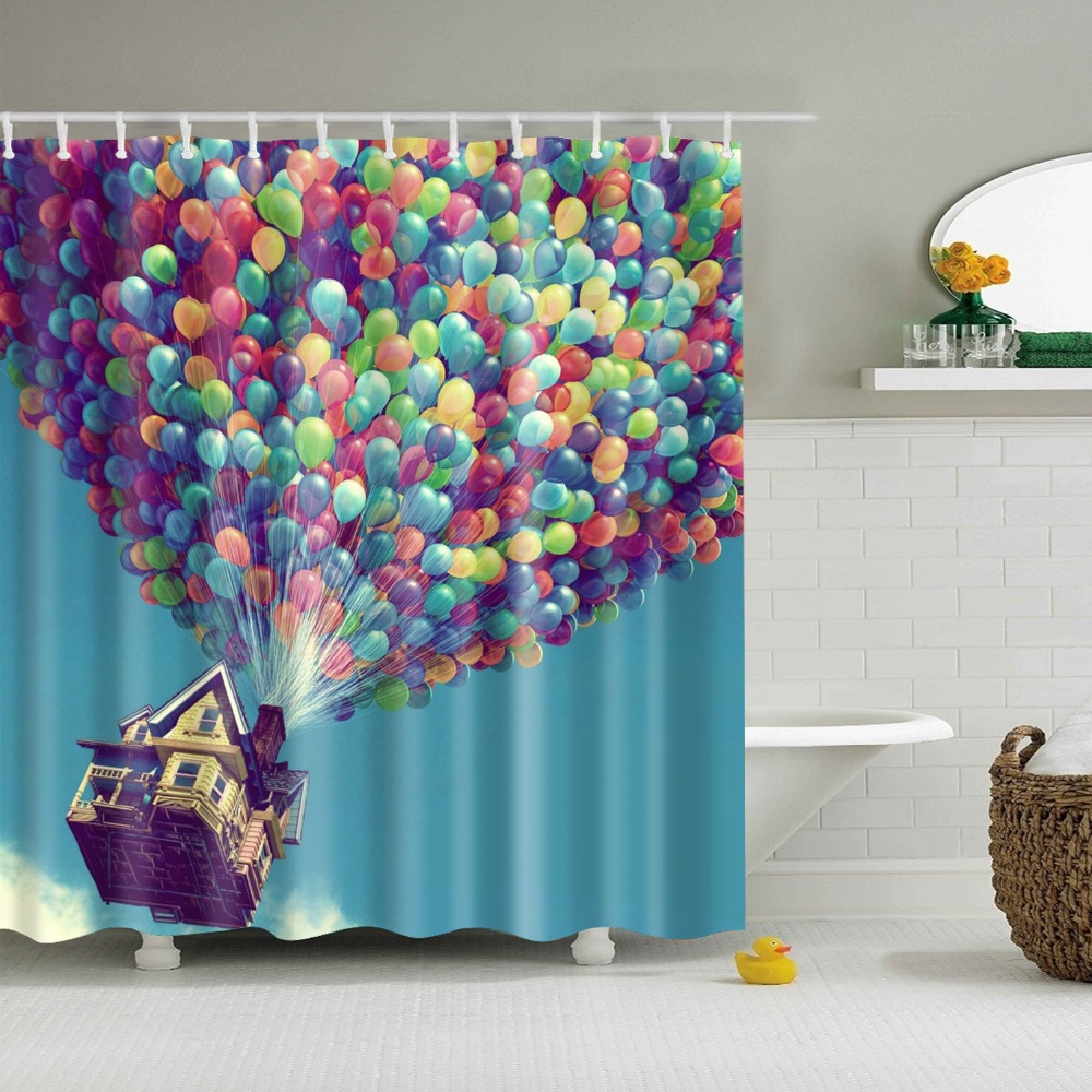 Oil Painting Geometric 180x180cm Shower Curtains Waterproof Polyester Bathroom Curtain With Hooks