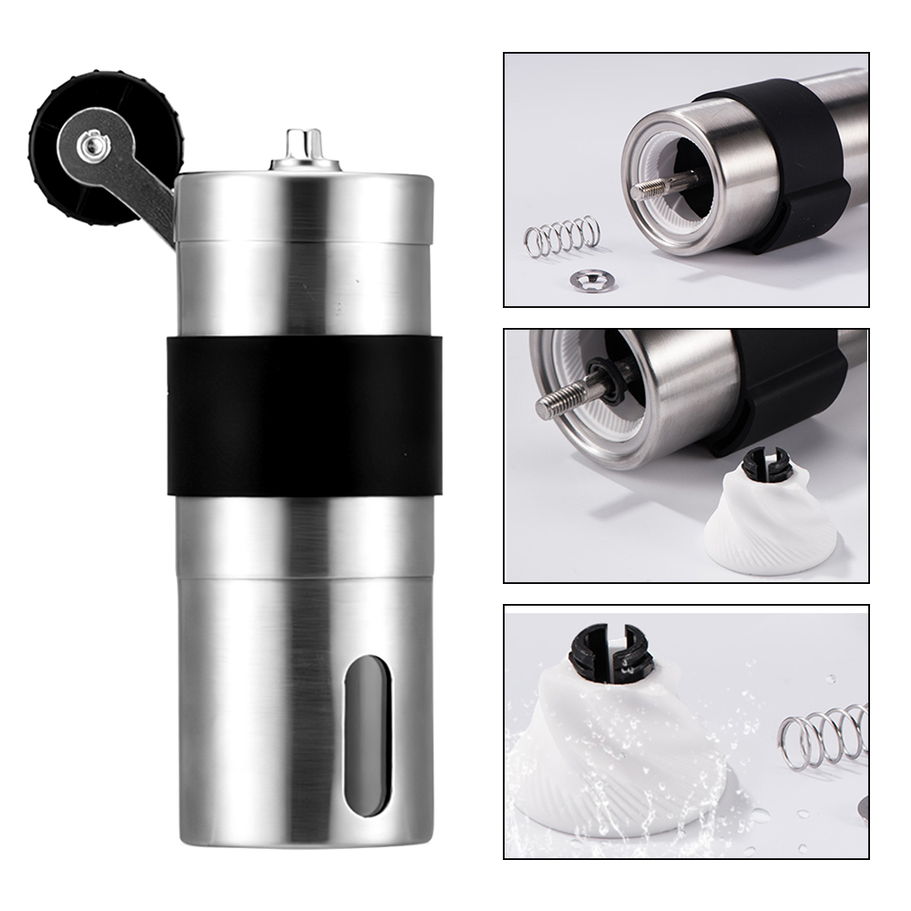 Manual Coffee Grinder Stainless Steel Portable Coffee Bean Miller Grinding Machine Home Office Kitchen Handmade Tool