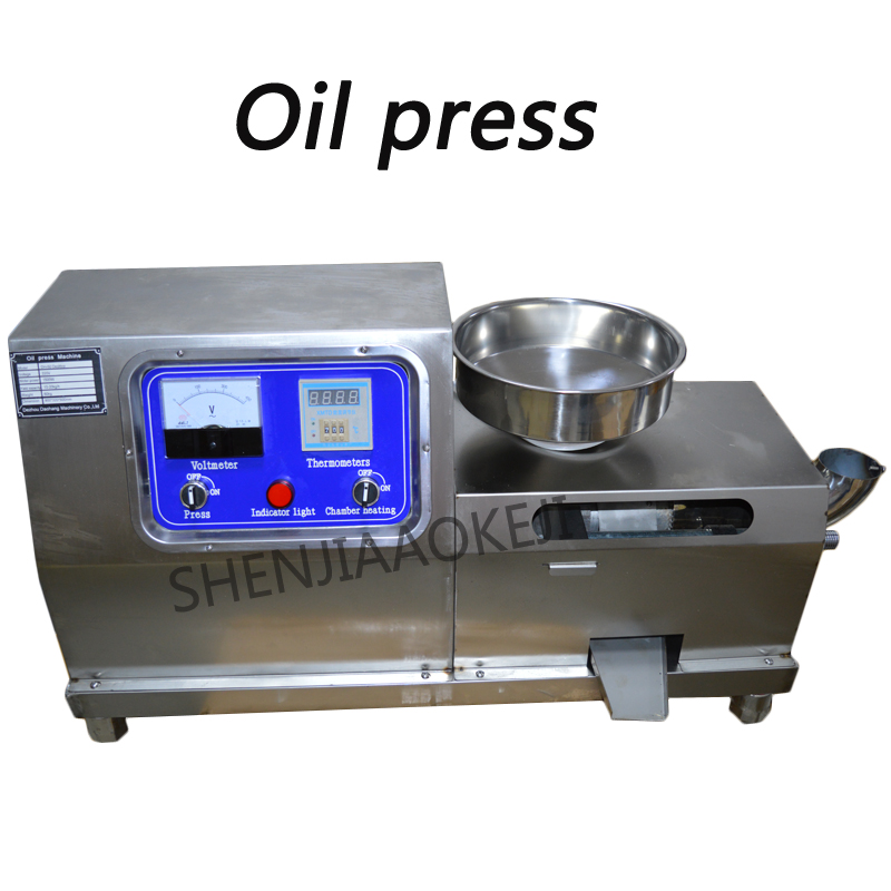 commercial oil press machine 220V stainless steel household use peanuts sesame sunflower soybean palm cold screw oil press maker