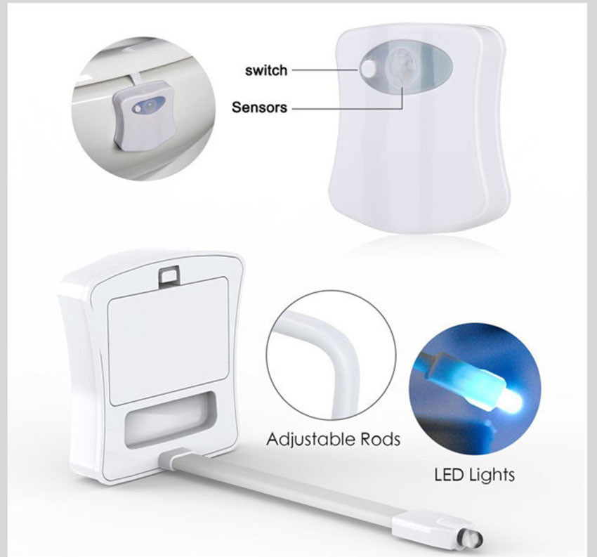 Body Sensing Automatic Led Motion Sensor Night Lamp Toilet Bowl Bathroom Light Waterproof Backlight For Wc Toilet Light#40