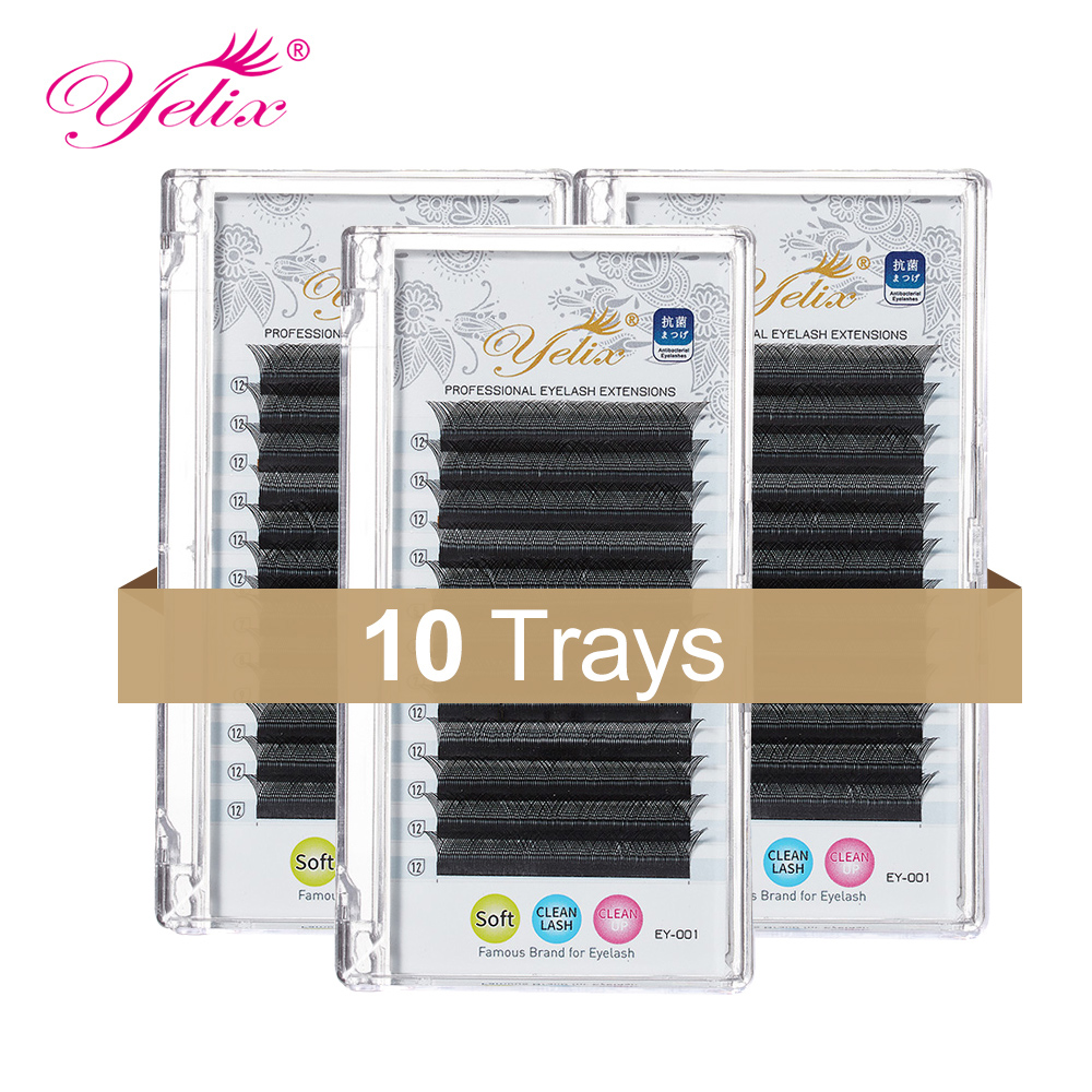 Hand-woven Y Shape Individual False Lashes Rapid Bloom Eyelash Extension Weave Crossed Eyelashes Premade Fan Mesh Lash 10 tray