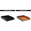 Business Single Layer File Tray PU Leather Desk Sundry Container Holder Office Documents Storage Plate Stationery CUSTOMIZE LOGO
