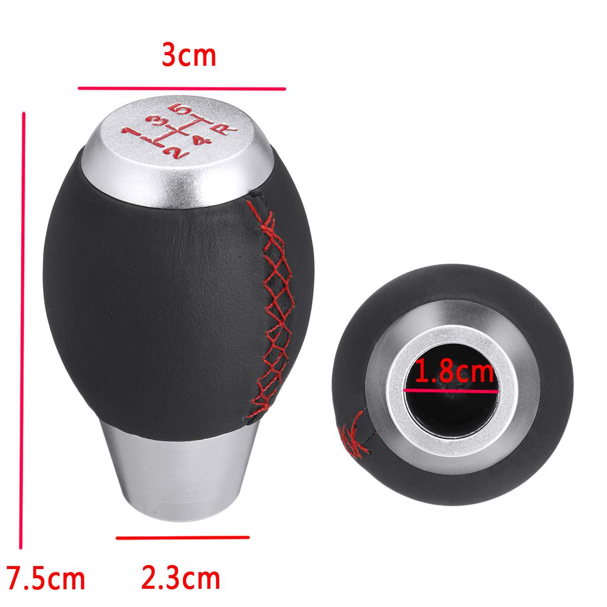 5 Speeds Leather Gear Stick Shift Knob Shifter + Gear Shift Knob Shifter Boot Cover Universal For Honda for Civic Si 5 Speeds