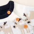 Newborn Infant Baby Boy Girl Christmas Sweater Round Neck Long Sleeve Loose Elk Pattern Print Pullover Top For Autumn Winter