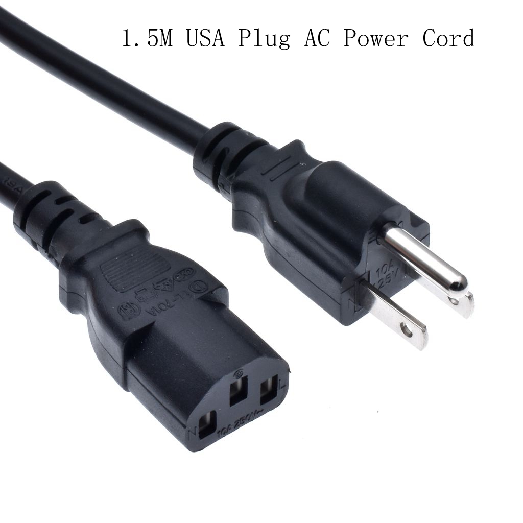 5-15P-C13 US Japan Canada Brazil Power Extension Cable Cord US Nema 5-15P 3Pin To IEC320 C13 Power Cable Wire 1.5M/5ft (3*0.75)