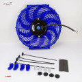Universal 12 Inch 12V 80W 2100RPM Straight Black Blade Electric Cooling Radiator Fan Kit+The fan frame