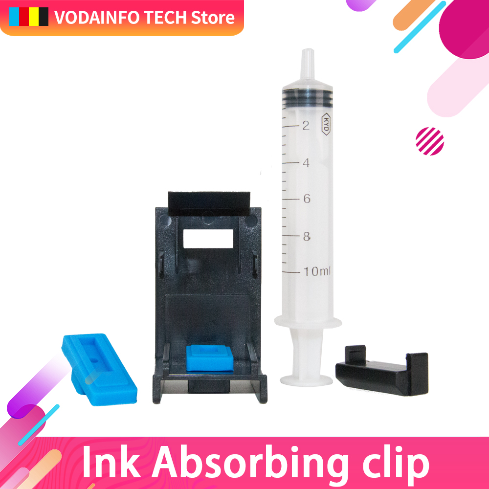 QSYRAINBOW Ink Cartridge Clamp Absorption Clip Pumping Tool for HP 121 122 140 141 300 301 302 21 22 61 650 652 651