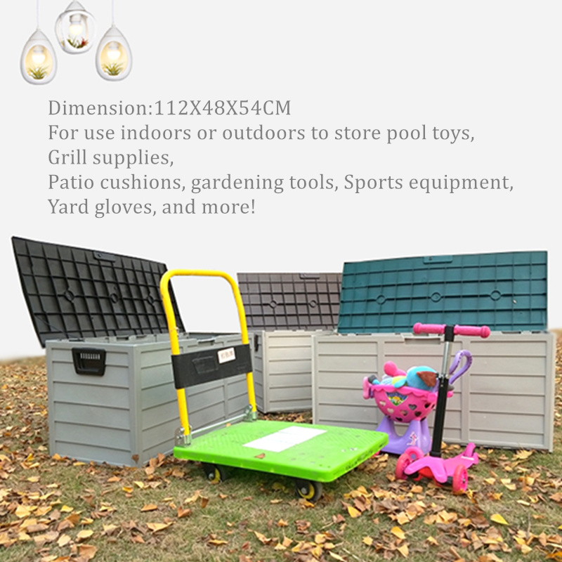 ALWAYSME 112X48X54CM Deck Box Indoor/Outdoor Storage Container And Seat For Patio Cushions and Gardening Tools