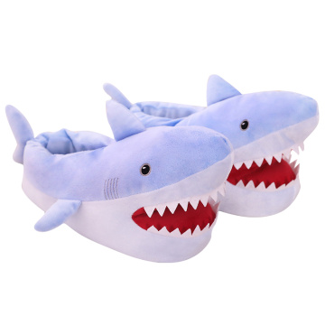 Winter Super Animal Funny Shoes For Men and Women Warm Soft Bottom Home&House Indoor Floor Shark Shape Furry Slippers
