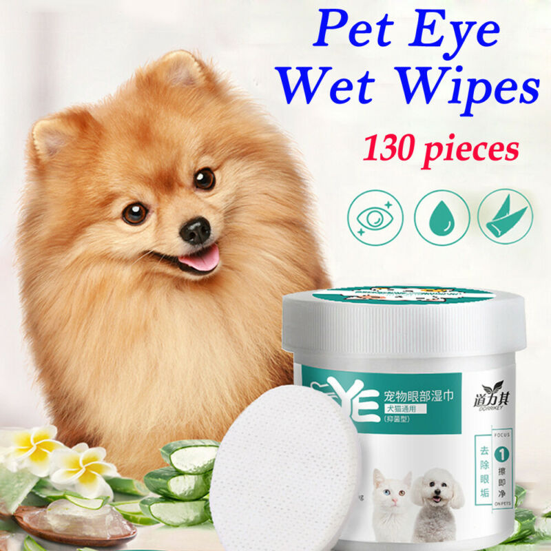 130Pcs Pet Cleaning Wipes Pet Eye Ear Wet Wipes Dog Cat Grooming Tear Stain Remover Clean Gentle Non-initiating Wet Towel