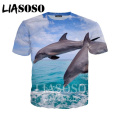LIASOSO Fashion 3D Print Dolphins Boy Girl Anime Children Tee Streetwear T shirt Harajuku Kids Tshirt Clothes Short Sleeve E521