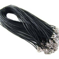 Ciseng 20pcs/lot Black Leather Cord Ropes Thread Length 45mm for Handmade Pendant Necklace DIY Jewelry Making Findings