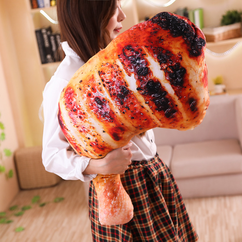 Food Pillow Plush Baked Barbecue Fish Chicken Wing Drumstick Duck Leg Like Real Snack Throw Pillow Cushion Props 5 Kinds